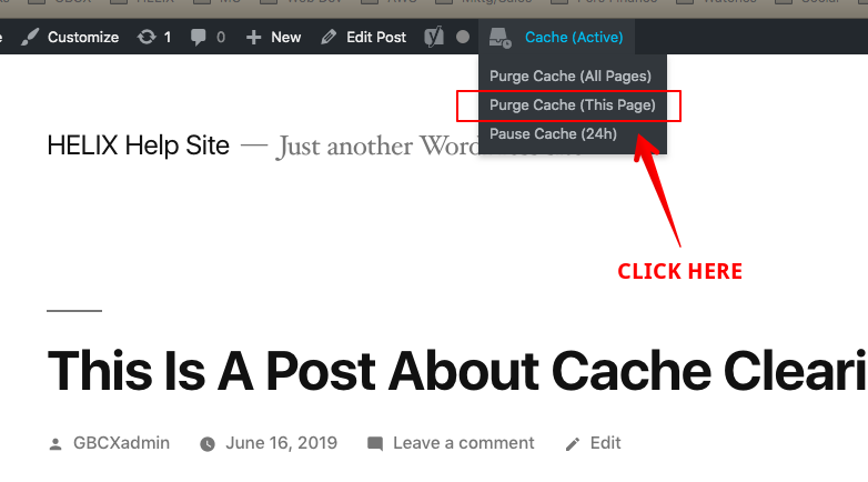 Clearing The Cache In WordPress